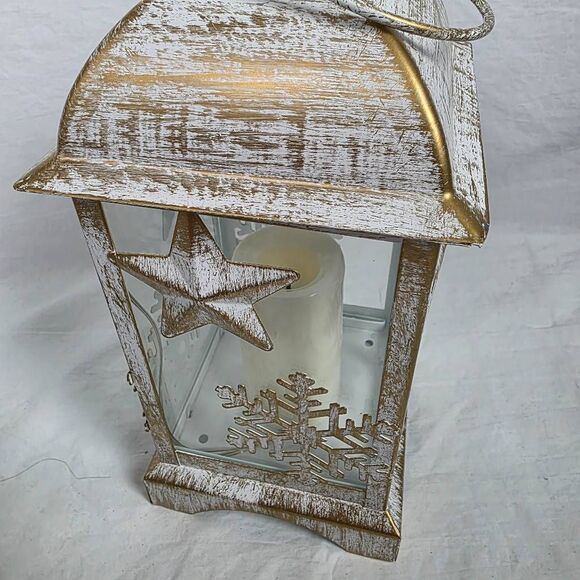 Enchanted Forest Solar LED Flicker Candle Lantern White - Picture 7 of 8